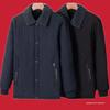 Men's Thickened Cotton Lapel Coat - Warm Winter Jacket for Mid-Aged and Elderly - Plus Size Available