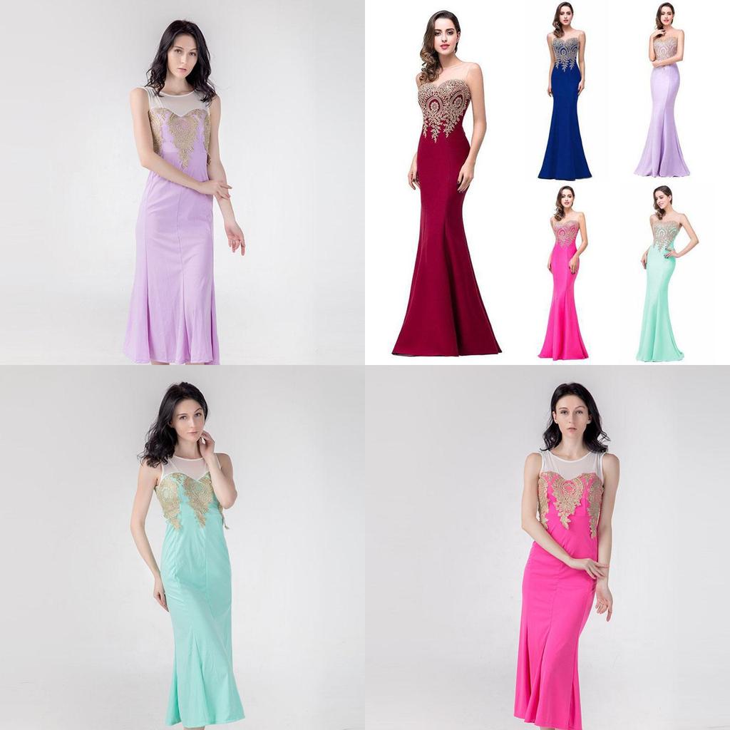 Elegant Women Formal Wedding Bridesmaid Evening Party Ball Prom Gown Long Cocktail Dress With Timeless Design