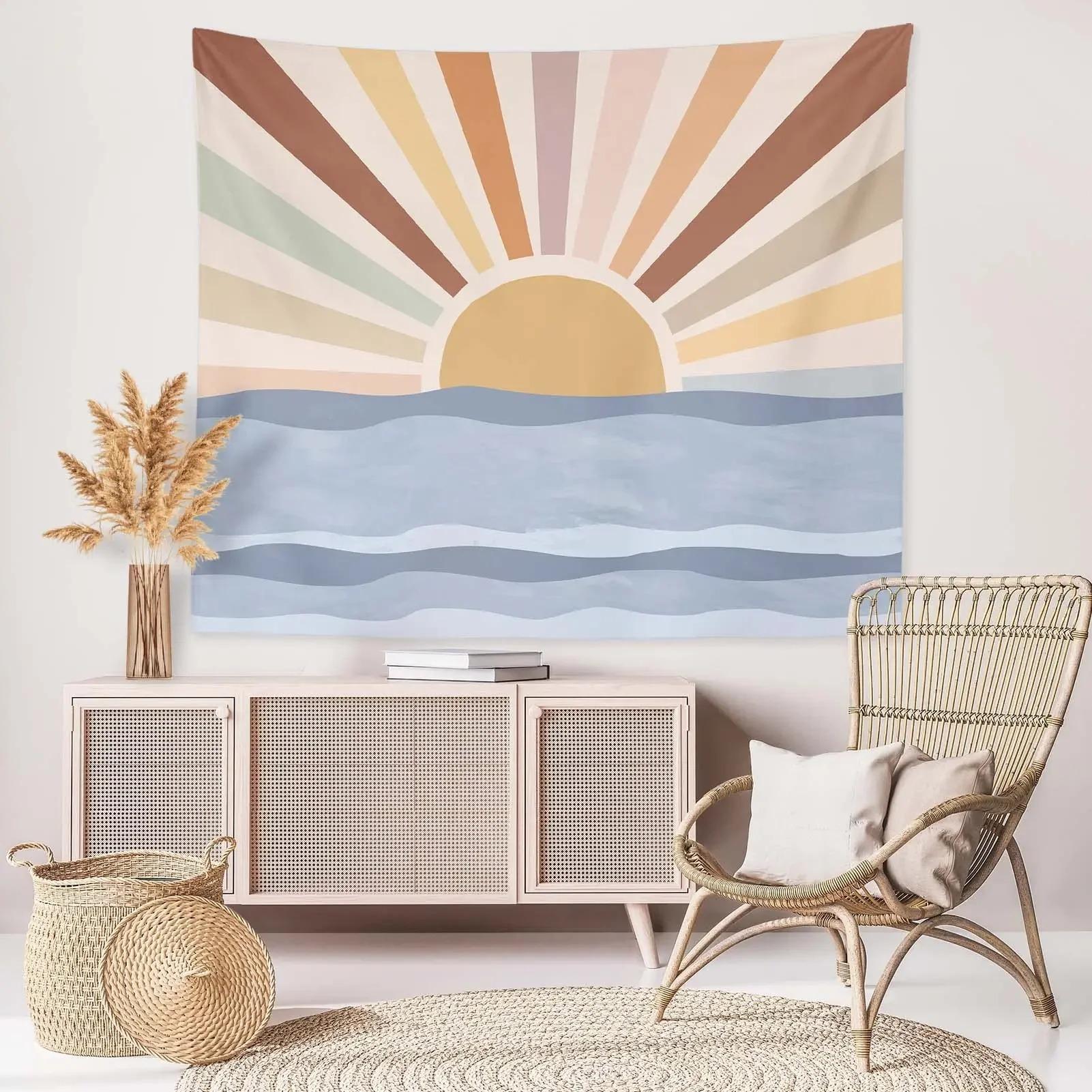 Винтажный гобелен «Солнце» для украшения офиса — фото 12