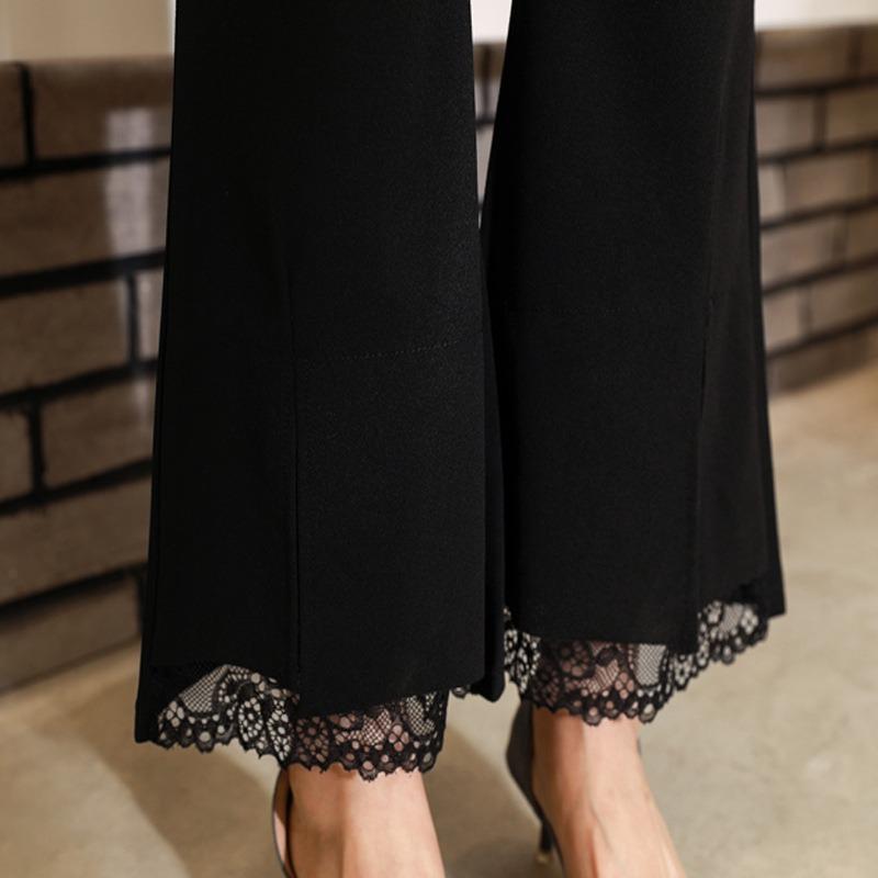 Women S Slim Fit Butt Lifting Lace Flared Split Ankle Pants