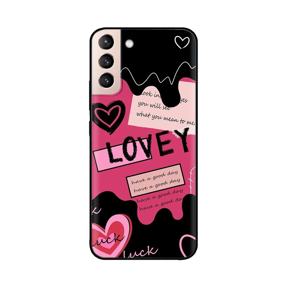For Samsung Galaxy S21 Plus Case S21 ULTRA Heart-Butterfly Funda For Samsung S21 FE Case S 21 Protection Liquid Silicone Cover