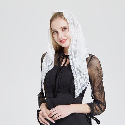 Woman Floral Pattern Triangle Shawl for Summer Wedding Party Sunproof Supplies