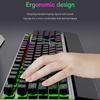 Mechanical Wired Gaming Keyboard and Wrist Rest Rainbow LED Backlit,Ergonomic Full Size Quiet Silent USB Keyboard for Computer