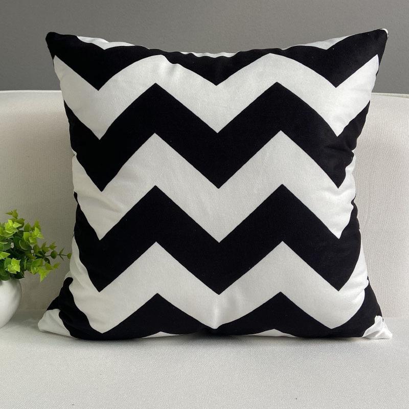 Nordic People Resemble Checkered Digital Printing Short Plush Pillow Covers For Car Sofa Office Cushion Cover Home Goods