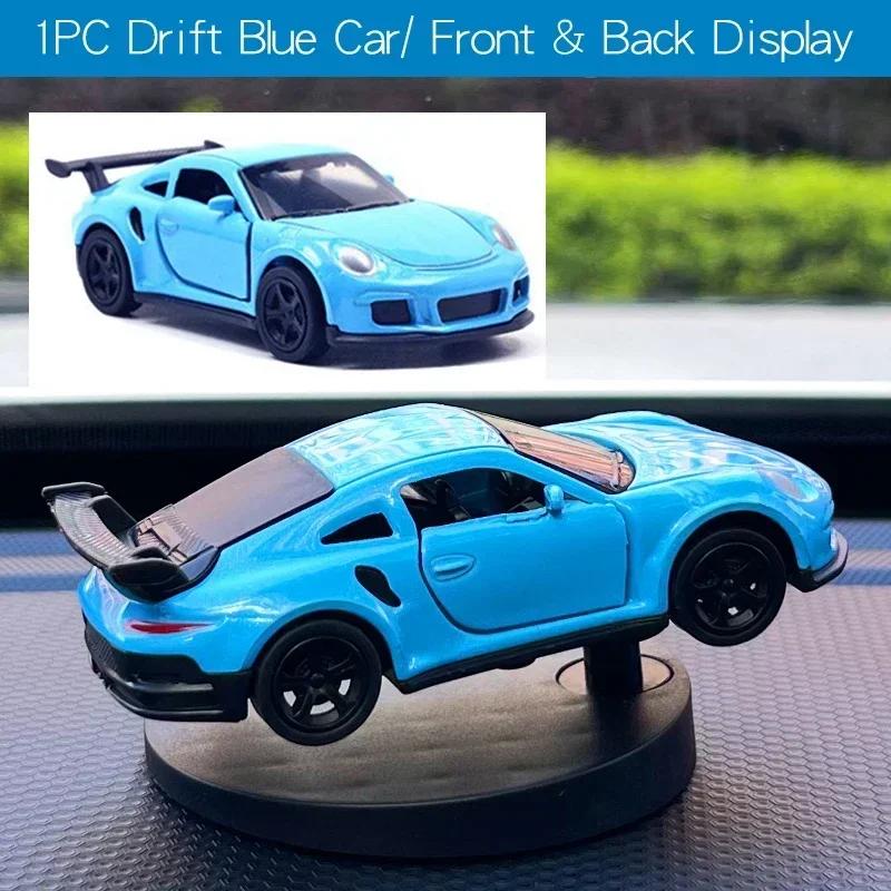 Mini Alloy Drift Car Model Simulation Sports Vehicle Decor for Car Interior 1:64 Scale Car Toy Ornament Collectible Gift