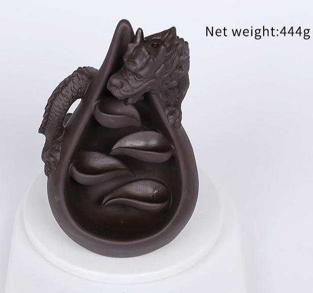 

Purple Clay Chinese Dragon Reflux Incense Burner Home Decoration Creative Dragon Reflux Incense Burner Craft Gift