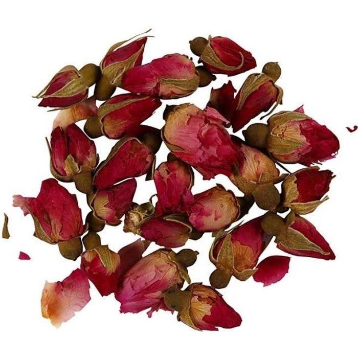 Fleurs séchées - Boutons de rose - 15 g - Tendance déco DIY - Agriculture biologique
