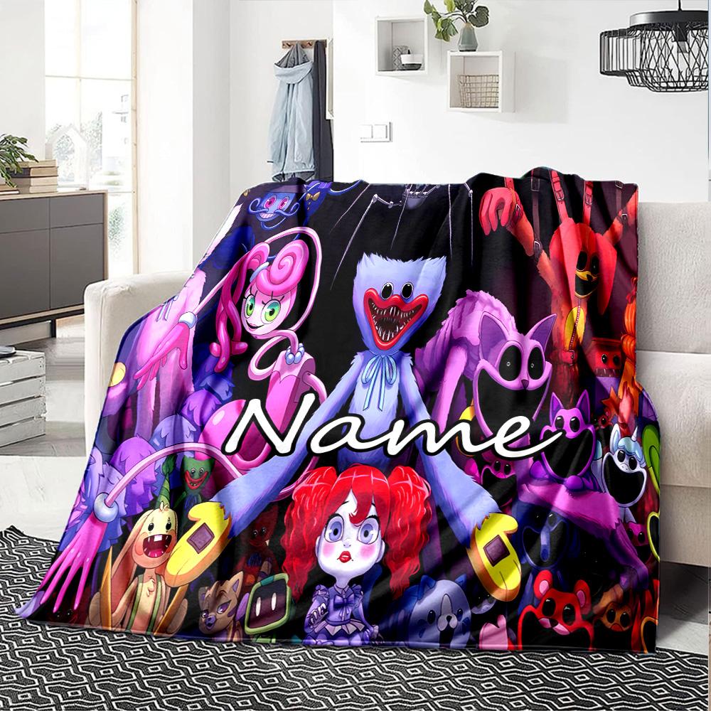 Customiz Name Personality Poppy Playtime Blanket Soft &Warm Sofa Office Bed Travel Lunch Break Blanket, Gift Suitable All Seasons