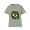 Unisex Softstyle T-Shirt Moss-Green Dragon Reading Lantern Fireflies Graphic Tee