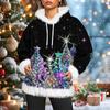 Women's Christmas Casual Fleece-Lined Hoodie With Long Sleeves And Pockets Sweatshirt Top