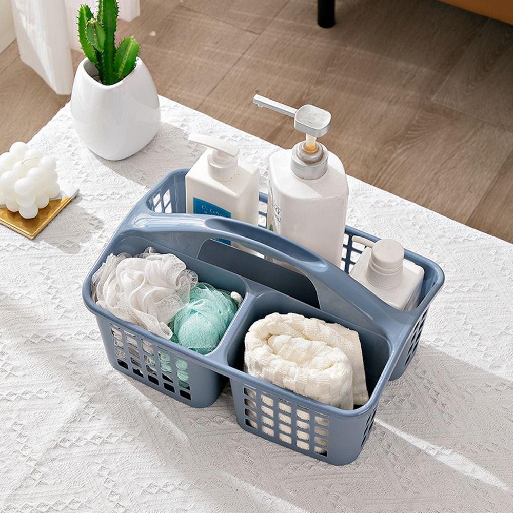 Hollow Out Shower Basket 3 Compartments Storage Basket Portable Toiletries Organizer Box Cosmetics