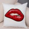 Funda de almohada de labios sexy para mujer, decoración de sofá, hogar, coche, funda de cojín con estampado de pintalabios de dibujos animados