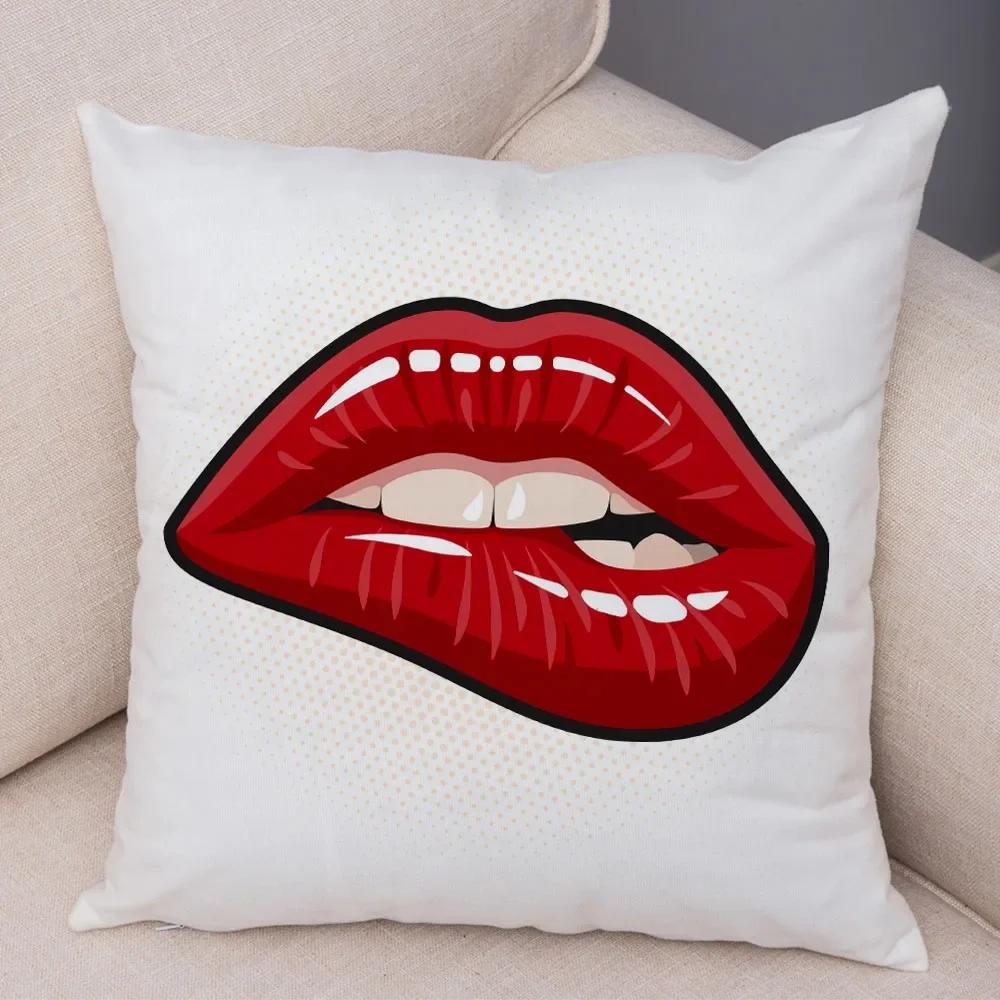 

Сексуальные женские губы наволочка диван дом автомобиль украшение мультяшная помада принт наволочка 66x66cm