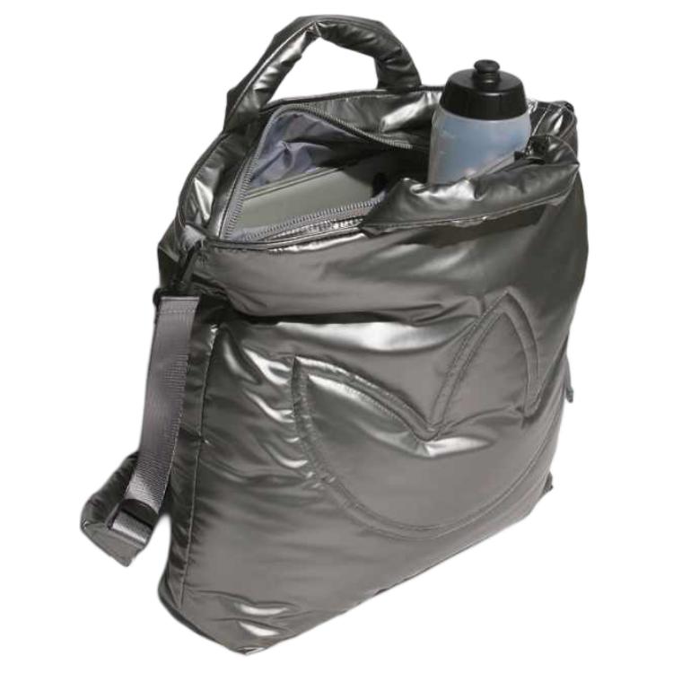 New Adidas Originals Polyurethane Shoulder Bag Crossbody Bag Handbag Regular Unisex Silver Gray JW1714