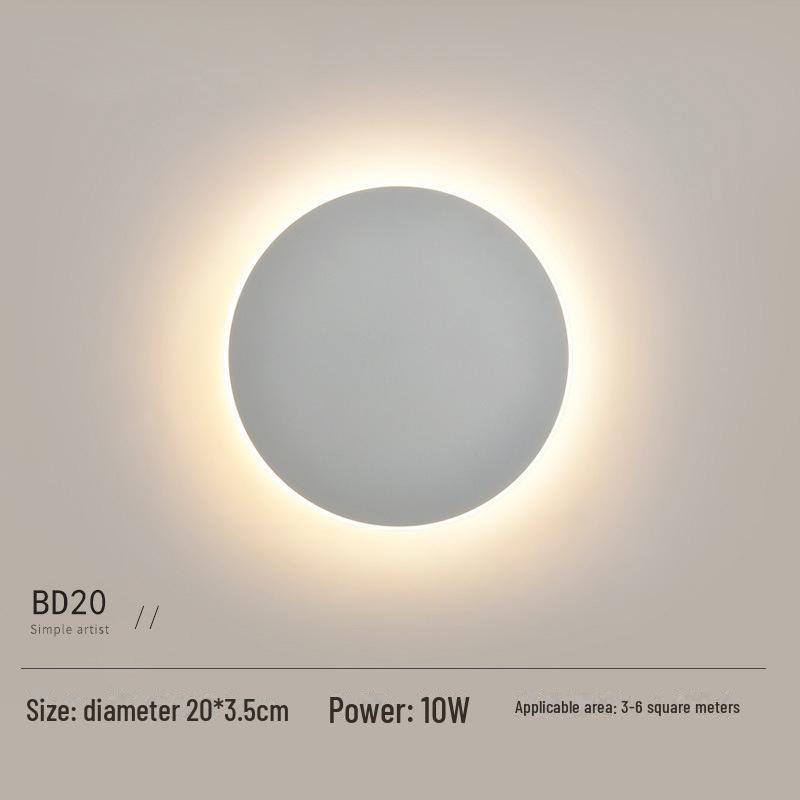 Nordic Modern LED Wall Lamp for Bedroom, Corridor, Staircase - Touch Control, Round Shape - Simple and Stylish Design