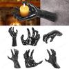 Halloween Decorations Devil Hand Statue Candle Holder Black Demon Hand Sculpture Wall Mounted Gothic Spooky Devil Ornament Home