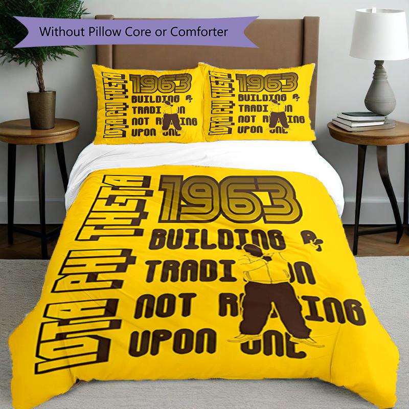 3pcs Duvet Cover Set (1*Duvet Cover + 2*Pillowcase, Without Core), Iota Phi Theta Print Bedding Set, Bedroom Decor, All‑Season, Birthday Gift