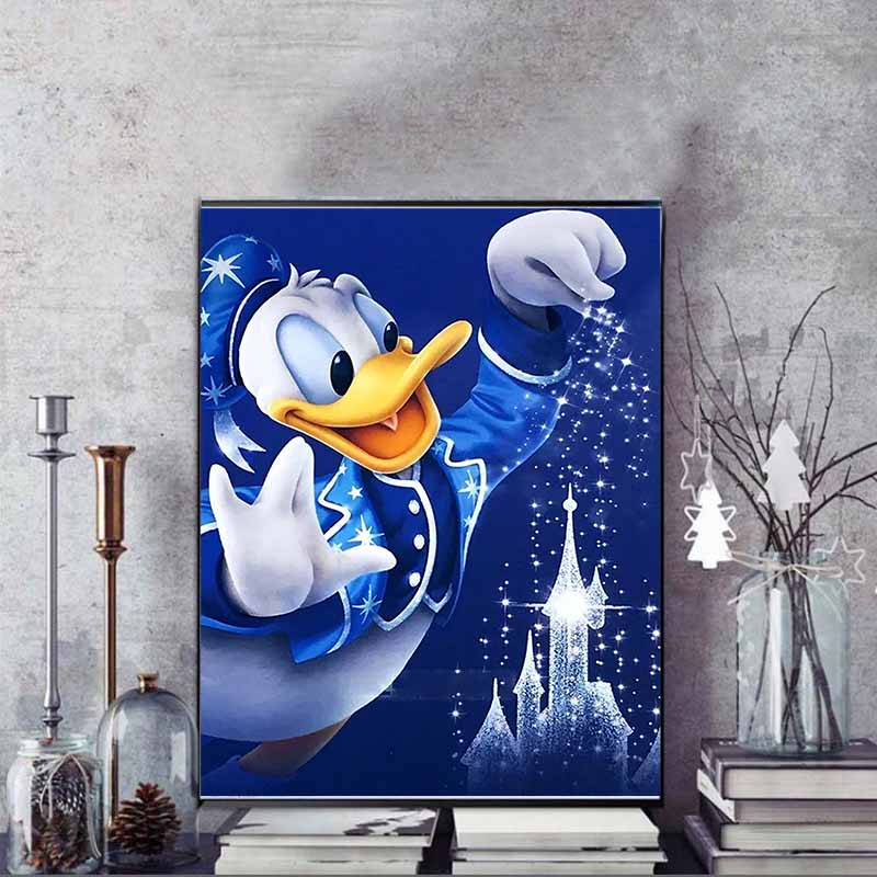 Disney Decorazioni Pittura Diamante 5D Fai da Te Paperino Castello Magico Illustrazione Tema Ricamo Diamante Strass Punto Croce Set Fatto a Mano