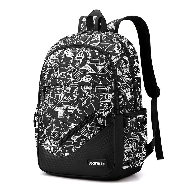 Backpack Men's Simple Large Capacity Travel Backpack Casual Japanese Junior High School High School Student Book Backpack