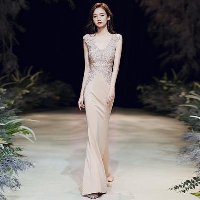 Women's Evening Dress Banquet Queen Temperament Sexy Fishtail Long Dress