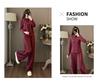 Spring Casual Fashion Set: Women's Korean-Style Zipper Cardigan Hoodie with Wide-Leg Pants, Two-Piece Set