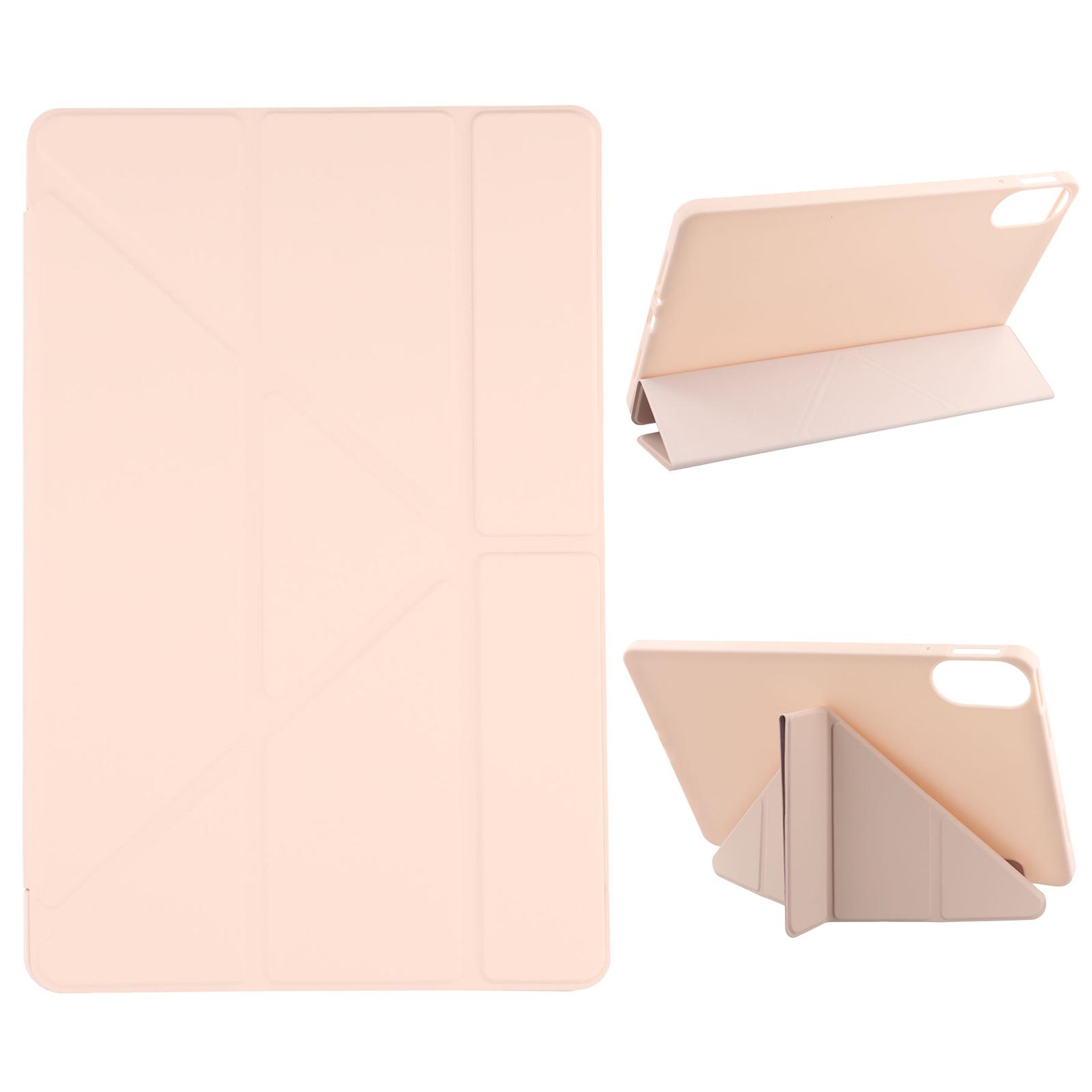 

For Xiaomi Redmi Pad 2 Case PU Leather+Silicone Origami Stand Protective Cover Pink