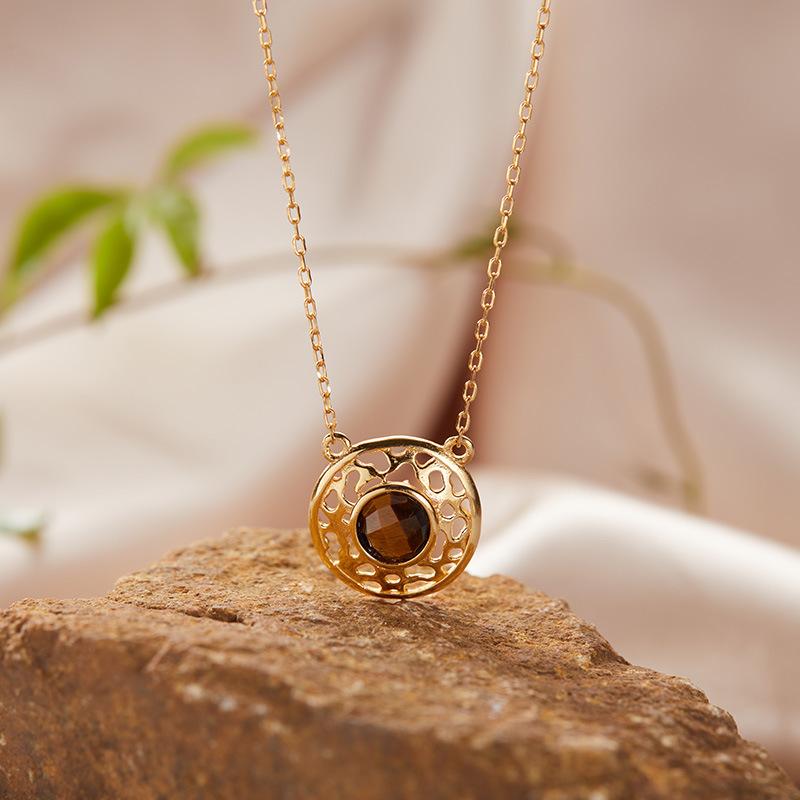 S925 Sterling Silber 18K Naturfarbe Schatz Ohrringe Leichter Luxus Premium Nische Original Design Ohrringe Neue Chinesische Ohrringe