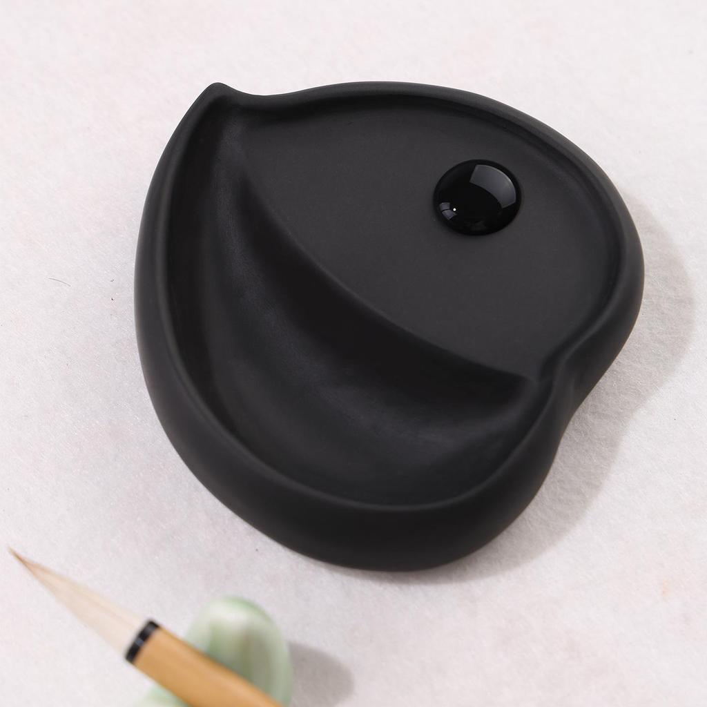 Peach Heart Inkstone - Anti-Drying Calligraphy & Chinese Painting Practice Tool
