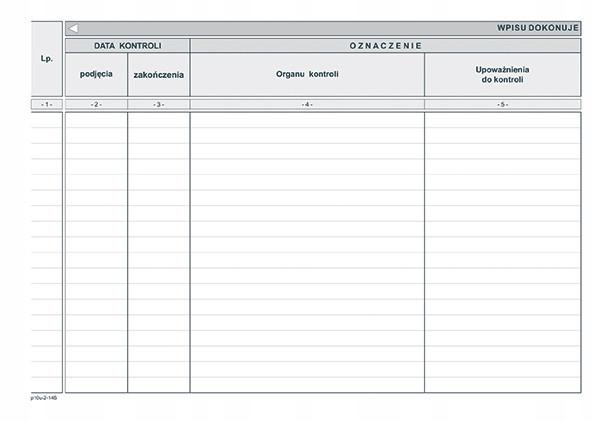 KSIĄŻKA KONTROLI A5 P10-U