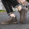 Men's Fashion Leather Boots Four Seasons Outdoor Casual Hiking Boots High-top Work Boots Anti-skid Zipper Ankle Boots 2025 New