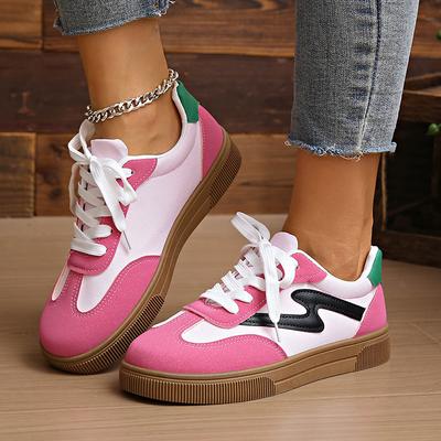 Fashion Fashion Mix Color Platform Sneakers Women Spring Autumn New Lace-Up Plus Size Flats Woman Comfortable Non Slip Sport Shoes Mujer