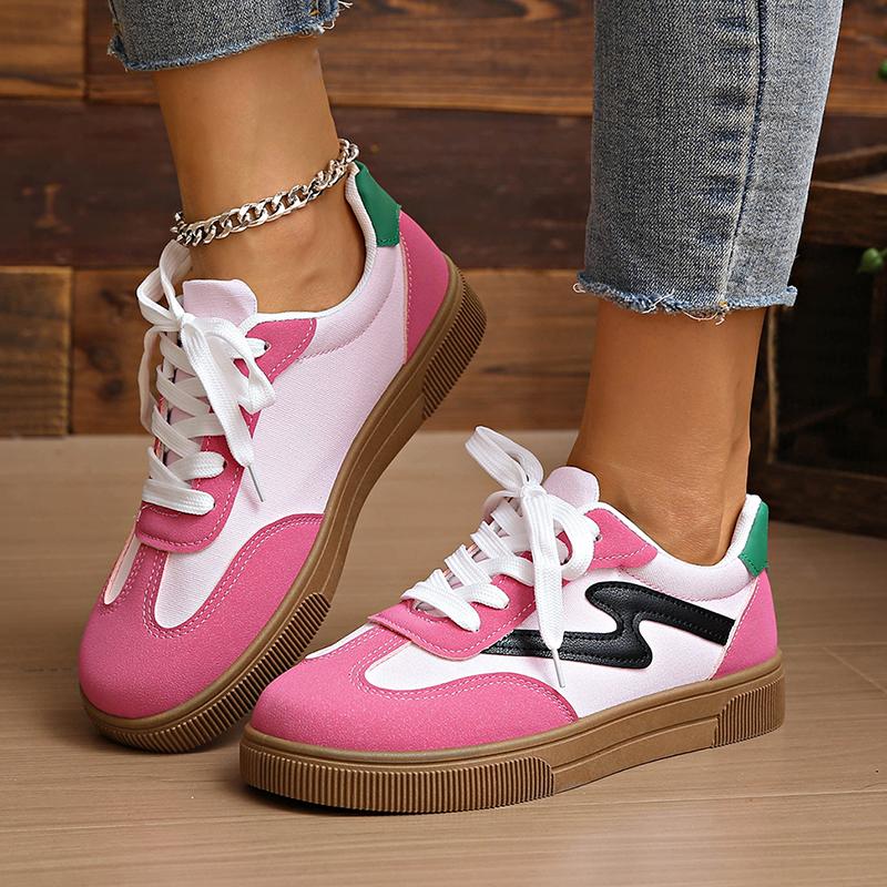 Fashion Fashion Mix Color Platform Sneakers Women Spring Autumn New Lace-Up Plus Size Flats Woman Comfortable Non Slip Sport Shoes Mujer