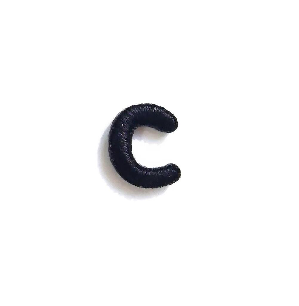1.5cm Black Artistic Script Embroidered Letters Iron-On Patches - Set of 26