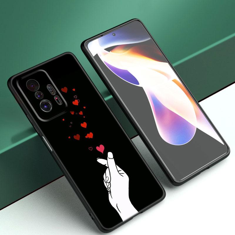Funda de Teléfono Kpop Love On The Finger Para Xiaomi Mi A2 8 9 SE Note 10 10T 11 12 Lite 9T 11T 12S 12T Pro A3 6X 12X TPU Negra
