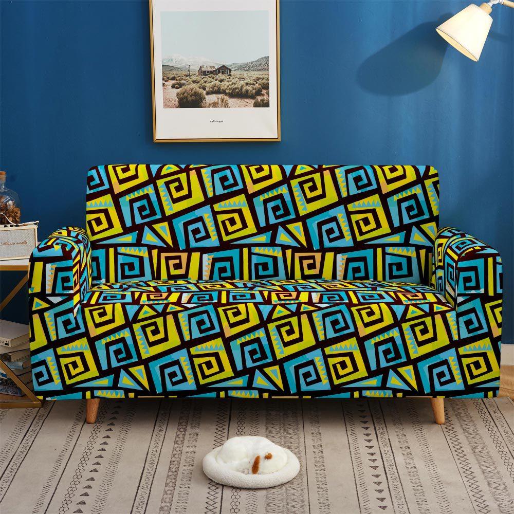 Colorful Pattern Non-Slip Elastic Sofa Cover, Universal All-Inclusive Supply In All Seasons, Multi-Color 3D Digital Magic Cover