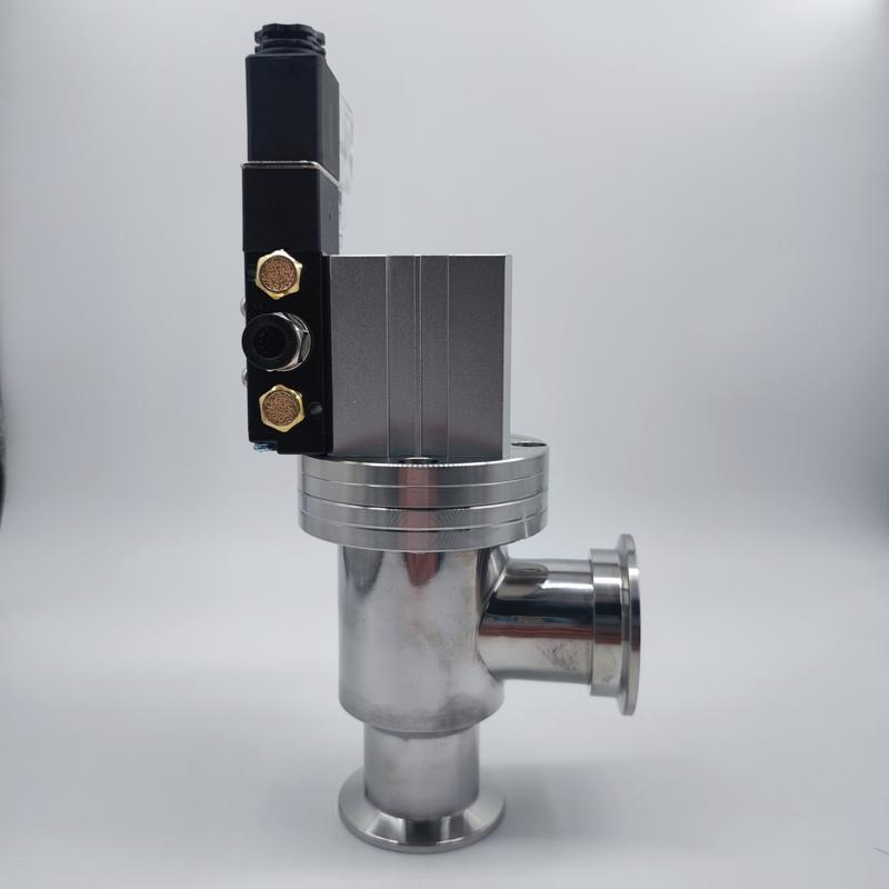 KF Vacuum Pneumatic Flapper Valve L Type GDQ High Vacuum Angle Valve KF16 KF25  220V and 24V
