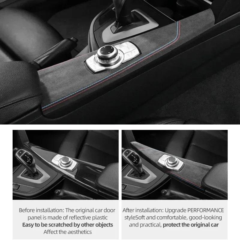 Car Multimedia Knob Panel Center Console For BMW F30 F32 F34 Made of Alcantara Trim Cover Performance Sticker Interior Accessory
