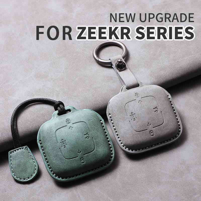Car Key Case Cover For Zeekr 001 X FR 007 GT 009 Leather Car Remote Key Case Anti-Scratch Protector Shell Decorative Accessories
