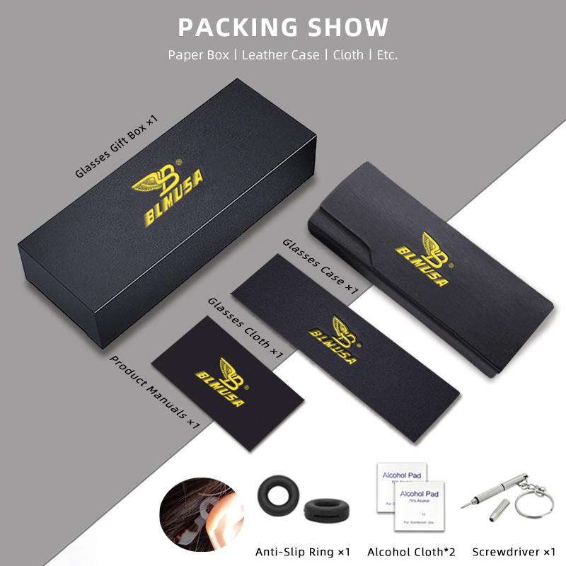 BLMUSA Square Photochromic Blue Light Blocking Large Frame Eyeglasses fashion Reading Glasses ladies Prescription Myopia Glasses