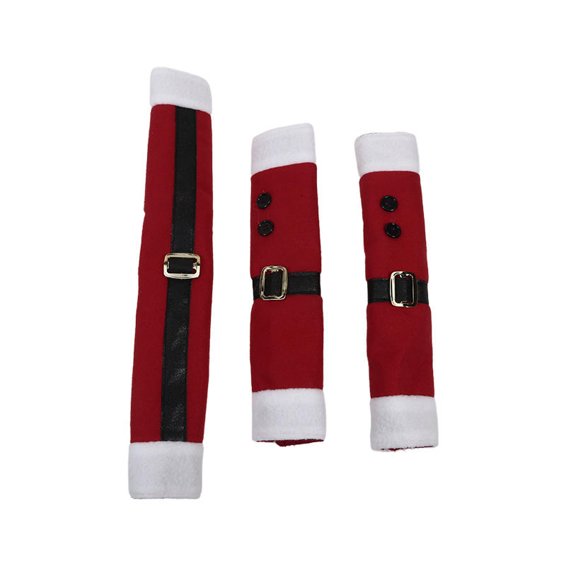 3Pcs/Set Christmas Refrigerator Handle Gloves Set Creative Door Handle Cover Set Kitchen Gloves for Thanksgiving Christmas