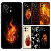Phone Case For Xiaomi Mi 15 14 13 12 11 Lite 14T 13T 12T 11T Pro Poco X7 X6 X5 X3 Pro F6 F5 F4 Cover Flame Pattern