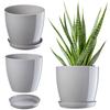 KADAX Pot De Fleur Avec Support Couvercle En Plastique Pot De Fleur 16 Cm Gris Pour Fleurs