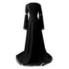 Women Medie Dress Renaiss Fit Irregular Long Sleeve Cosplay Maxi Dress