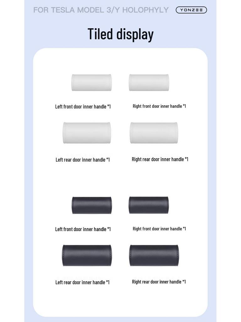Autocollants de Protection pour Accoudoir et Poignée de Porte Tesla Model 3/Y - Accessoires Intérieurs de Voiture