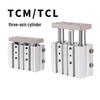 Cilindro Pneumático de Haste Guiada de Três Eixos TCM25-125S