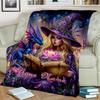 1PC Custom Name Witch Dragon Magic blanket versatile,all-season throw suitable for the living room,bedroom,camping,travel,and gift