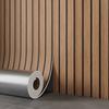 Thickened Faux Grille Self-Adhesive Fluted Panel Wallpaper Waterproof MoistureProof Home Accent Wall Renovation Sticker