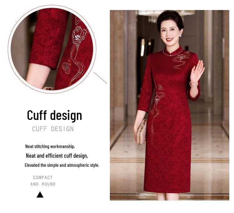 Autumn 2025 Mother's Day Cheongsam: Elegant Dress for Wedding, Banquet, or Formal Events