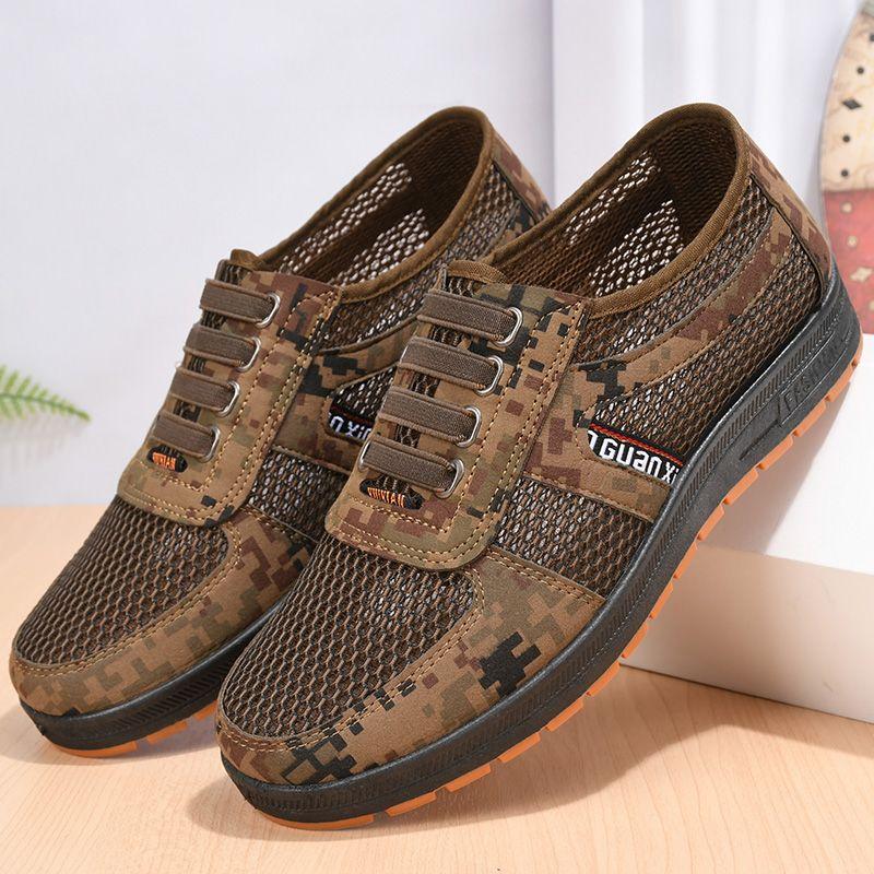 

Летняя дышащая сетчатая обувь, повседневная спортивная обувь с отверстиями для мужчин, нескользящая сетчатая обувь для мужчин 44