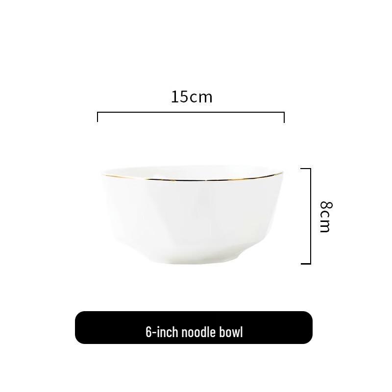 Jingdezhen Ceramic Bowl & Dish Set 6-inch Noodle Bowl